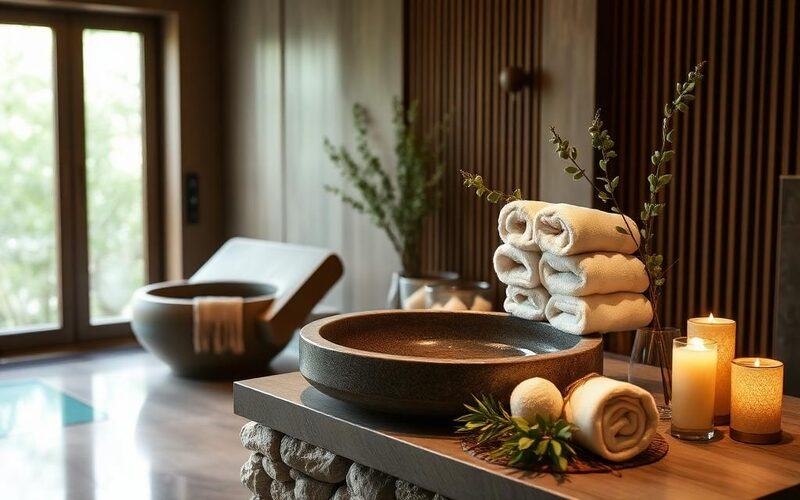 Atakum spa karşılama alanı ve sıcak havlular